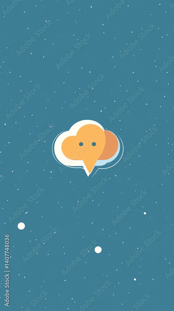Poster speech bubble communicating in the vastness of space