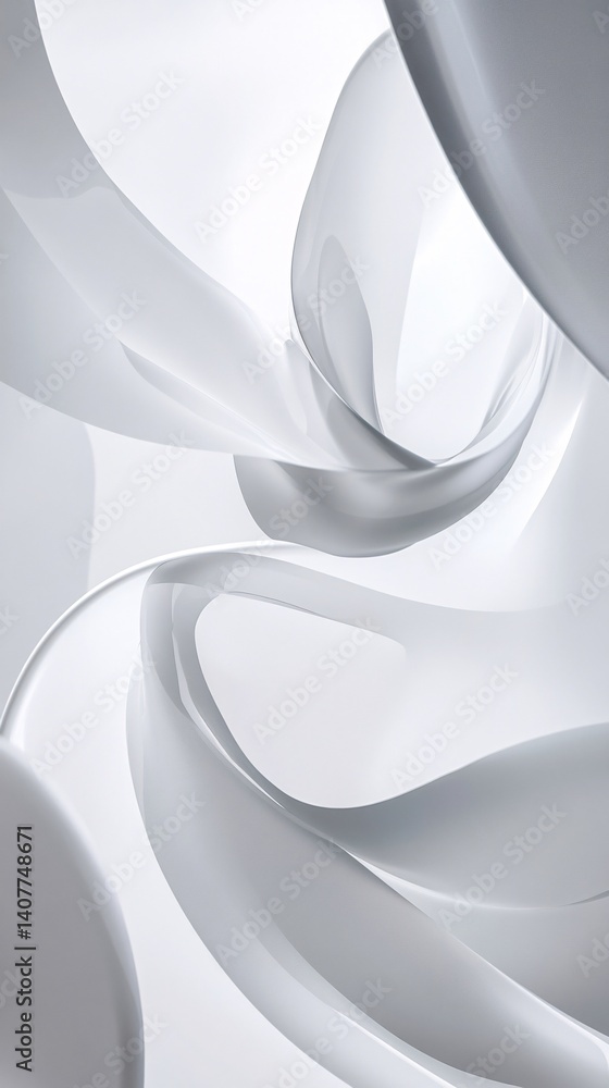 Aufkleber Abstract white architecture creating flowing lines and curves