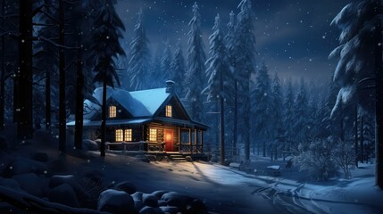 forest blue wood winter