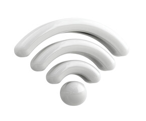 A three-level WiFi connectivity symbol showing varying signal strength on a transparent background, cut out