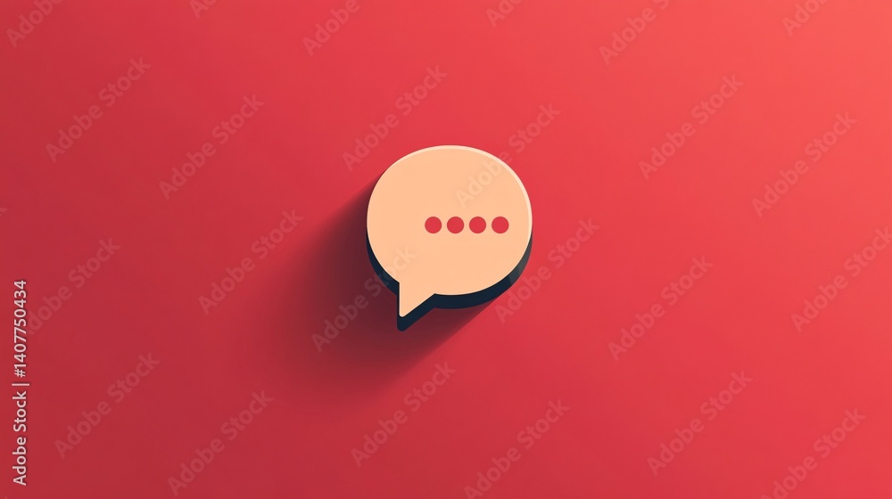 Poster Speech bubble is showing typing status on red background