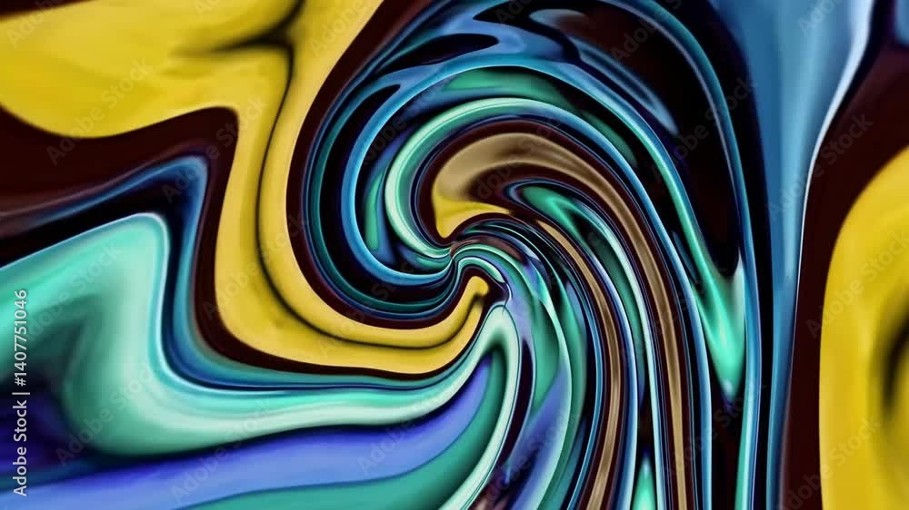 Poster mesmerizing swirl of vibrant colors in continuous fluid motion