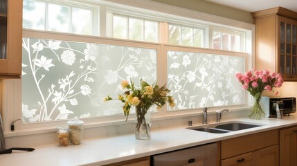 frosted window tint house