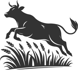 Cow with tree silhouette