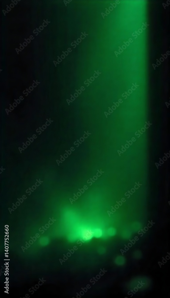 Poster generative ai image of an mysterious green light in the darkness