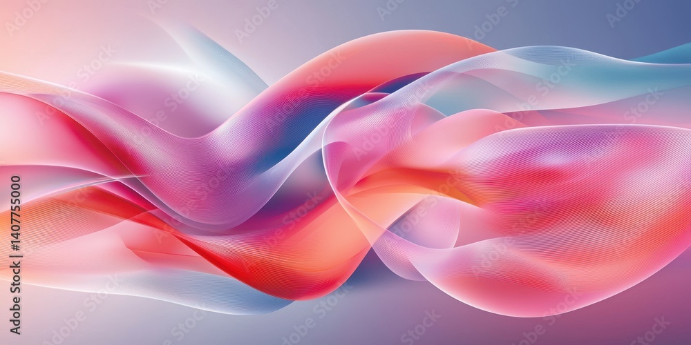 Poster abstract colorful waves flowing seamlessly in a gradient of vibrant hues.