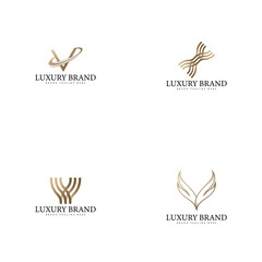 Abstract monogram luxury logo design template