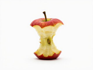 Leftover Apple Core with Stem and Seeds After Eating Fruit