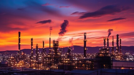 Naklejka premium contrast oil refinery silhouette