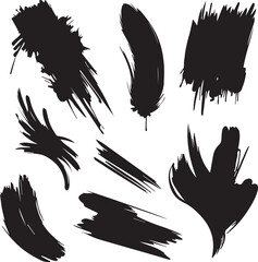Black brush strock set 