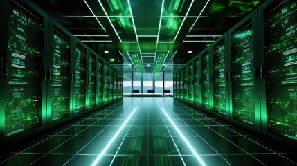 Obraz premium technology cyber security green