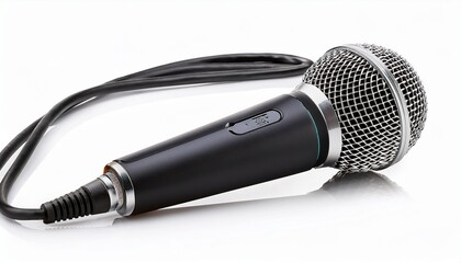 microphone with cable isolated on a transparent or white background