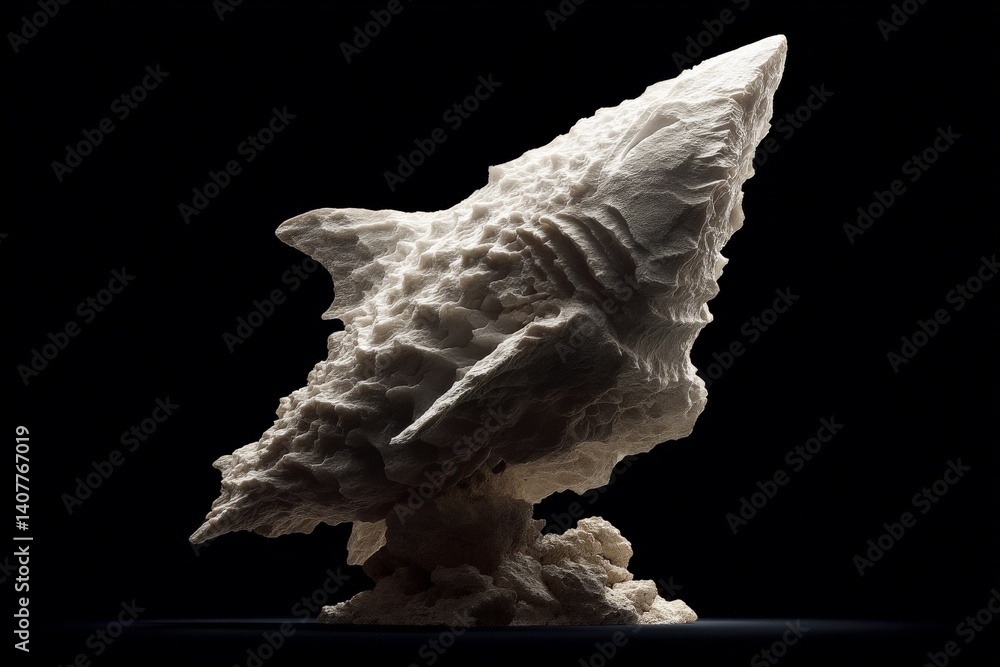 Aufkleber unique sculptural representation of a shark crafted in a sandy texture, showcasing intricate details