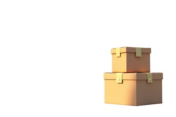 Obraz premium Two stacked gifts golden accents sunlit