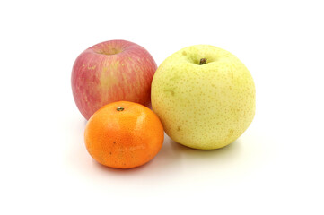 orange paale and Guava, isolated on white background