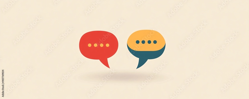 Poster Two speech bubbles showing ongoing conversation