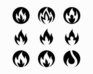 A vector set of fire flame icons offers burn design elements