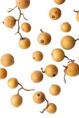 Longan Fruit Cluster: Capturing a high-angle view of a cluster of fresh, golden longan fruits against a minimal backdrop, evoking the allure of nature's bounty, their textures, and enticing appeal.