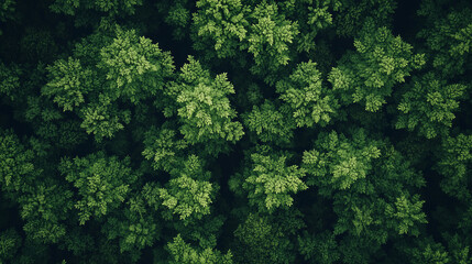 Naklejka premium Green forest filled with the abundance of nature Ecological friendly environment concept View up to the top of the green trees, ai generated