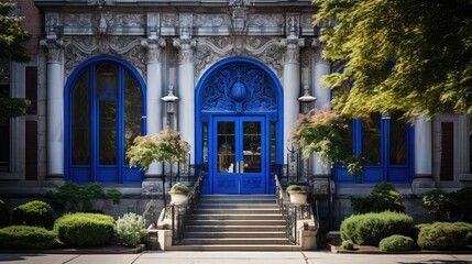 Obraz premium exterior blue library