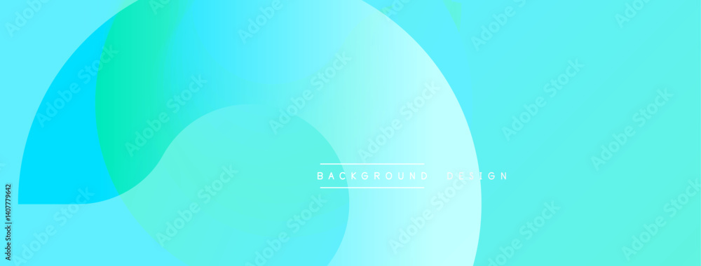 Poster abstract background features overlapping turquoise, cyan circles. gradient creates soft, modern visu