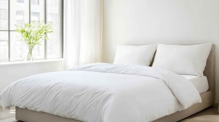 A bright studio apartment featuring a compact sofa bed, clean design and airy feel,