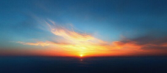 Fototapeta premium Autumn Sunset Sky and Clouds Landscape with Warm Light and Cool Tones