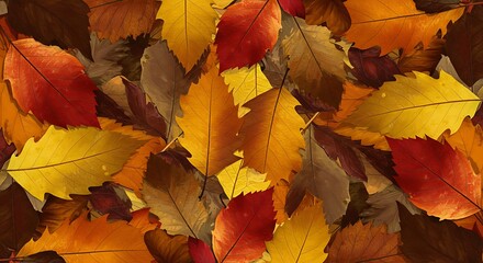 Autumn Leaves: Warm Hues & Watercolor Texture AI Generated