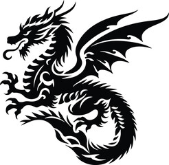 A silhouette dragon illustration