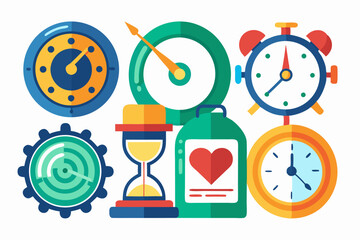 High-quality vector illustration of a clock, perfect for use in time-related designs, infographics, educational materials, mobile apps, UI elements, websites, and print projects