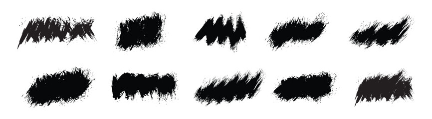 abstract paint brush stroke template collection