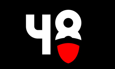 Shield logo red number modern simple protect