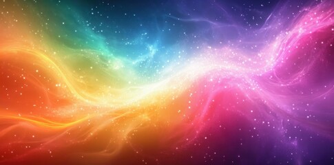 Radiating Rainbow Colour Explosion with Ethereal Light Sparkles and Flowing Motion Dynamic Background