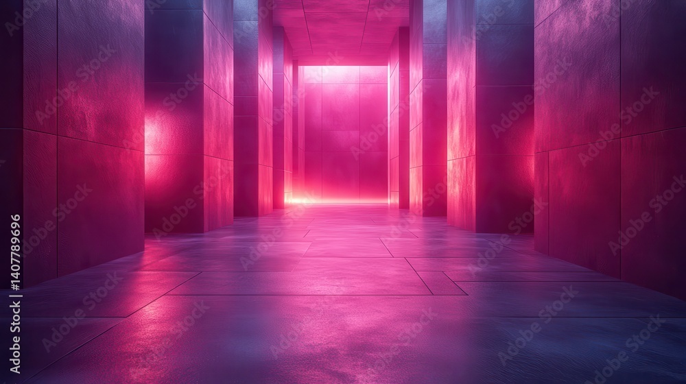 Poster 3d rendering of purple and blue abstract geometric background scene for advertising technology showc
