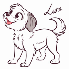 luna dog vector silhouette 