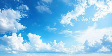Blue Sky and White Clouds in Summer Sunshine Day Landscape