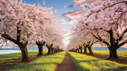 Fototapeta premium orchard spring illustration