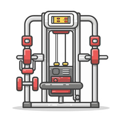 Fototapeta premium Modern Fitness Equipment Strength Training Machine Illustration
