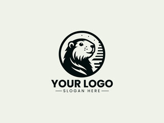 Marmot Vector Logo Illustration, Standing Groundhog Illustration