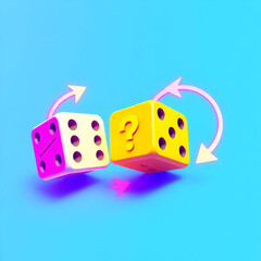dice on blue background