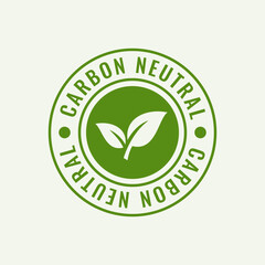 Carbon neutral badges vector design