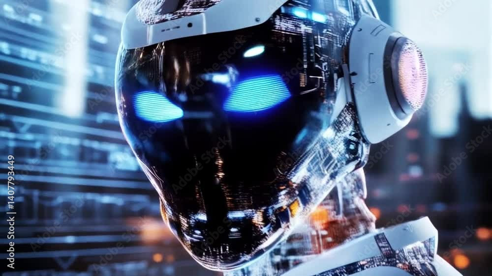 Poster A humanoid robot participates in training sessions focused on science and development.
