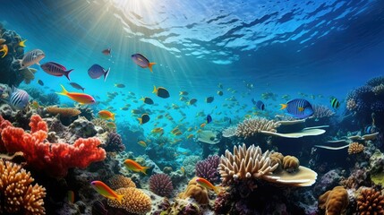 Naklejka premium underwater red fish