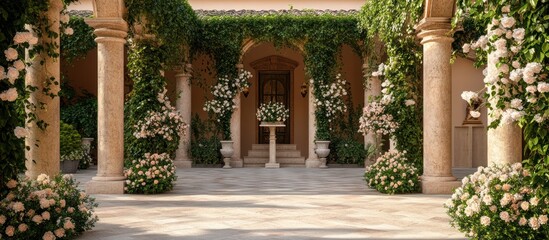 Elegant Wedding Ceremony Courtyard