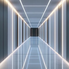 Naklejka premium Futuristic hallway interior design