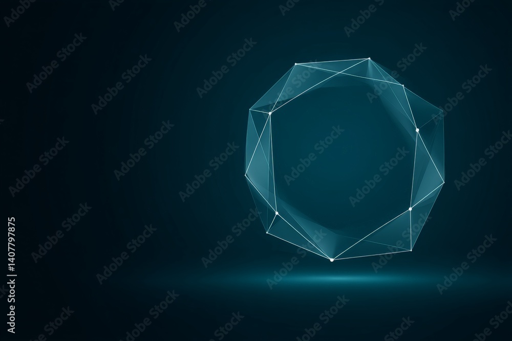 Aufkleber geometric abstract design features glowing lines and shapes against a dark background, creating a fu