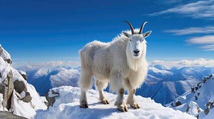 Fototapeta premium landscape goat white