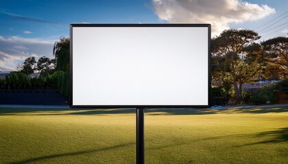 blank advertising sign on black pole ready for customization ideal for marketing and promotions