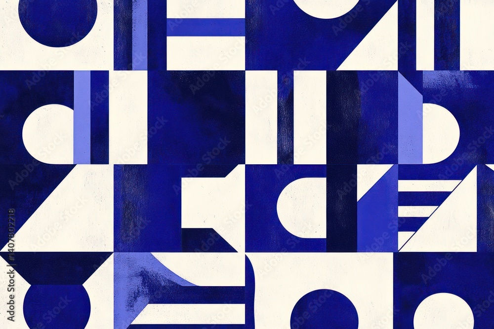 Poster modern artistic background design. abstract blue and white pattern with circular and linear geometri
