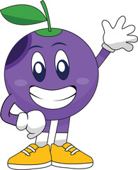 Cartoon Character of a Happy Plum